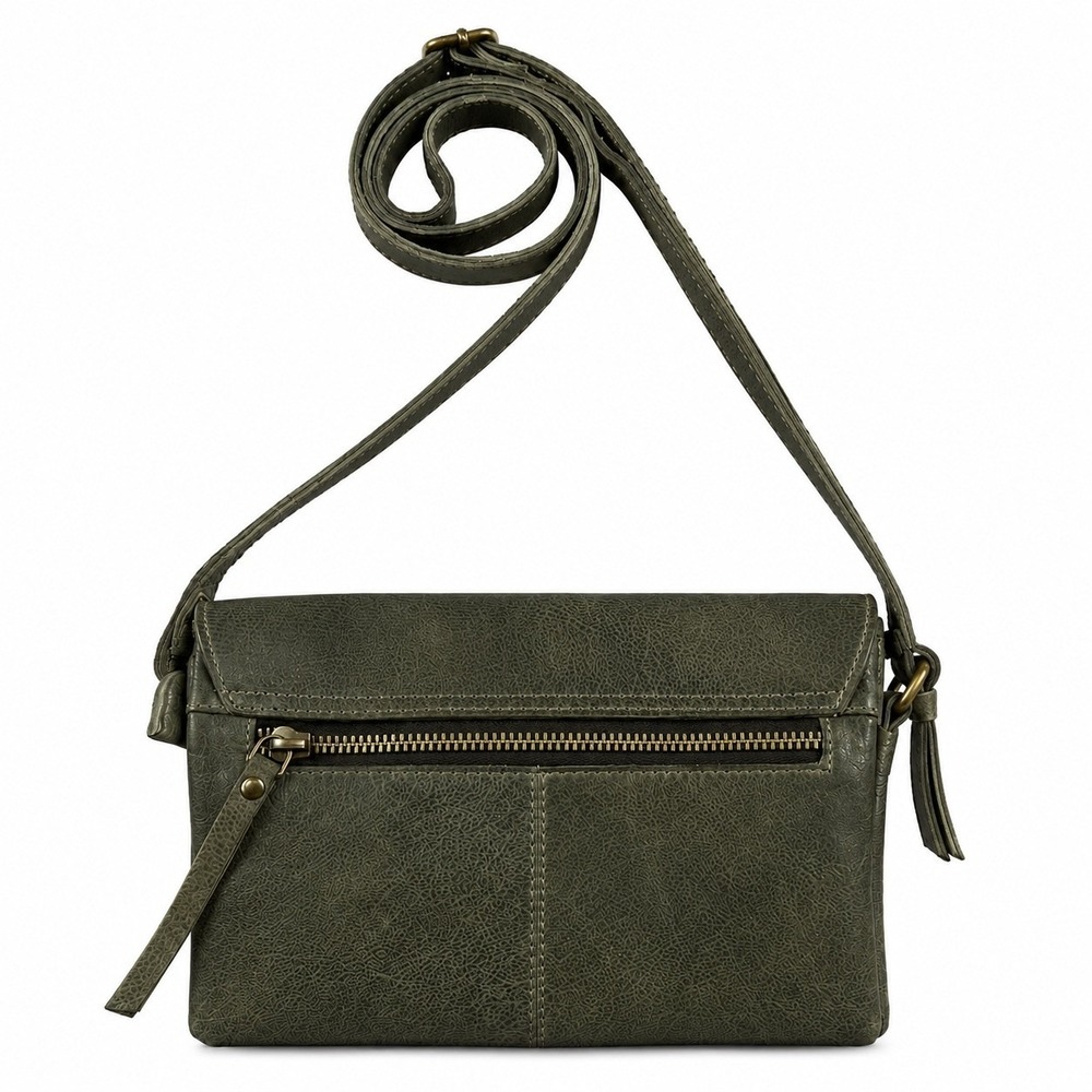 Latico Harbor Moss Full Grain Leather Crossbody Bag Purse 3105 - Picture 2 of 6